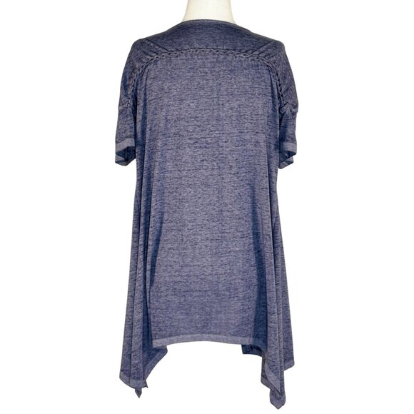 Maurices Size Large Womens Heathered Blue Open Front Lightweight - Picture 2 of 9